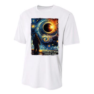 Bigfoot Total Solar Eclipse America Sasquatch Starry Night Performance Sprint T-Shirt