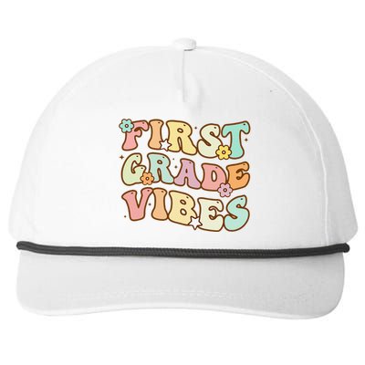 Back To School First Grade Vibes Retro Teacher Women Snapback Five-Panel Rope Hat