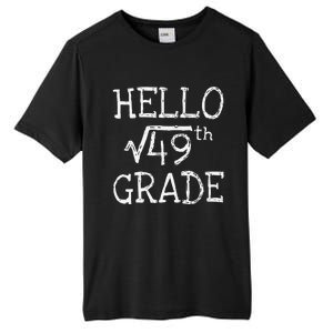 Back To School 7th Grade Square Root Of 49 Math Teacher Tall Fusion ChromaSoft Performance T-Shirt