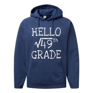 Back To School 7th Grade Square Root Of 49 Math Teacher Performance Fleece Hoodie