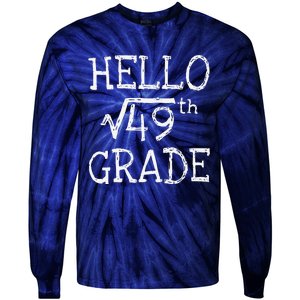 Back To School 7th Grade Square Root Of 49 Math Teacher Tie-Dye Long Sleeve Shirt