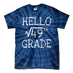 Back To School 7th Grade Square Root Of 49 Math Teacher Tie-Dye T-Shirt