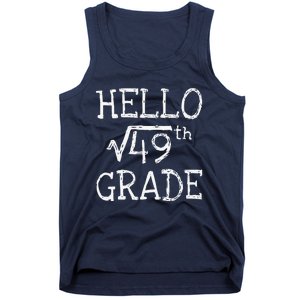 Back To School 7th Grade Square Root Of 49 Math Teacher Tank Top