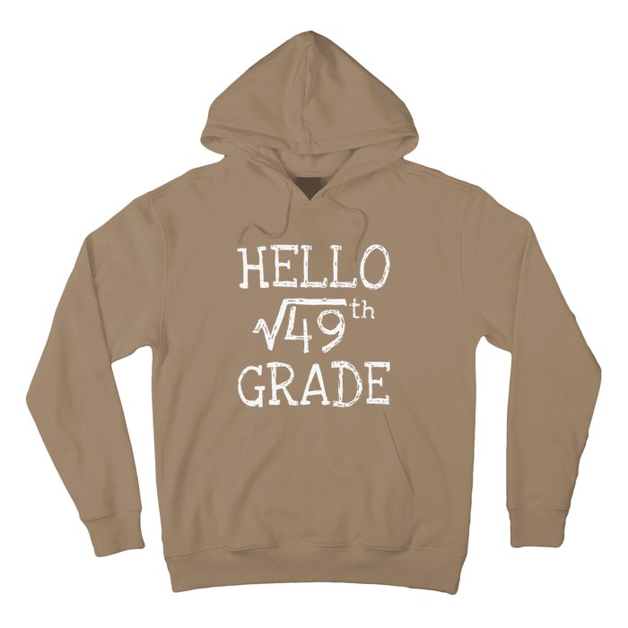 Back To School 7th Grade Square Root Of 49 Math Teacher Hoodie