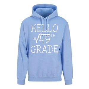 Back To School 7th Grade Square Root Of 49 Math Teacher Unisex Surf Hoodie