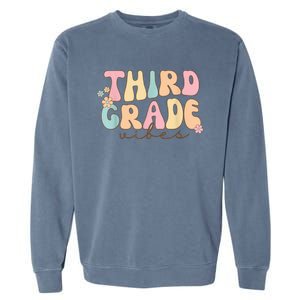 Back To School Third Grade Vibes Student Teacher Wo Kid Garment-Dyed Sweatshirt