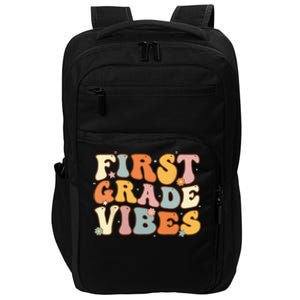 Back To School First Grade Vibes Student Teacher Women Impact Tech Backpack