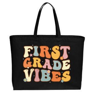 Back To School First Grade Vibes Student Teacher Women Cotton Canvas Jumbo Tote