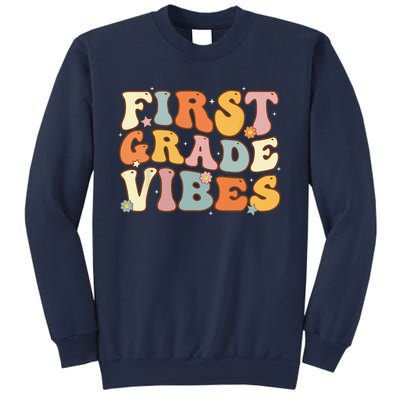 Back To School First Grade Vibes Student Teacher Women Sweatshirt