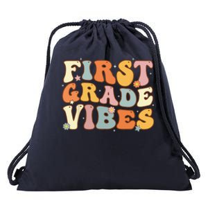 Back To School First Grade Vibes Student Teacher Women Drawstring Bag