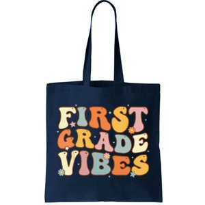 Back To School First Grade Vibes Student Teacher Women Tote Bag