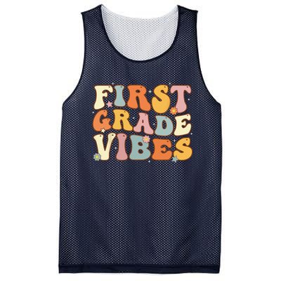 Back To School First Grade Vibes Student Teacher Women Mesh Reversible Basketball Jersey Tank