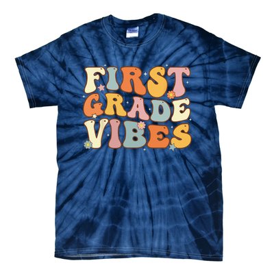 Back To School First Grade Vibes Student Teacher Women Tie-Dye T-Shirt