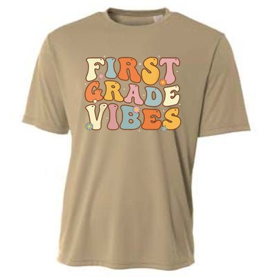 Back To School First Grade Vibes Student Teacher Women Cooling Performance Crew T-Shirt