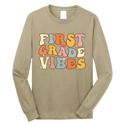 Back To School First Grade Vibes Student Teacher Women Long Sleeve Shirt