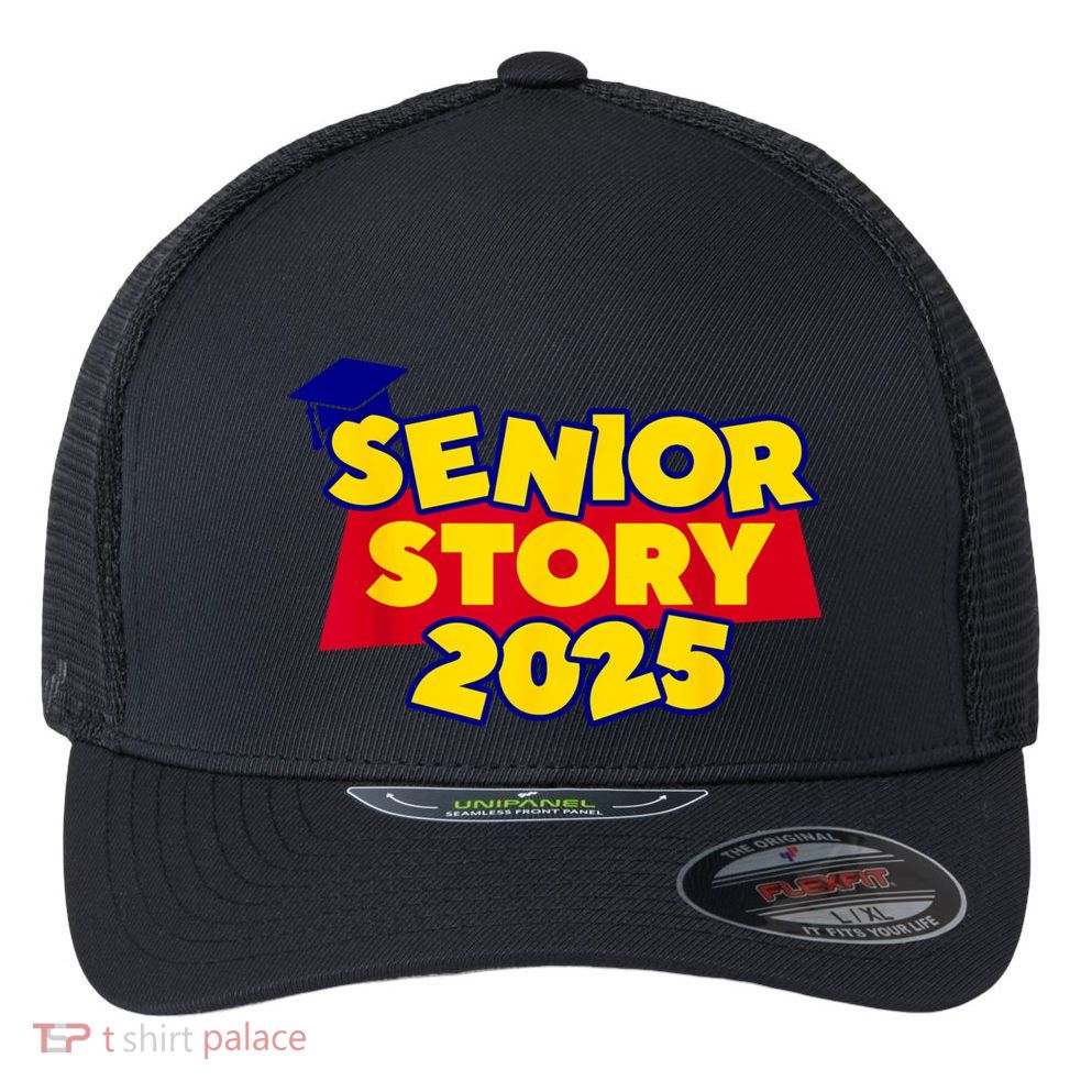 Back To School 2025 Grade Senior 2025 Story Class Of 2025 Flexfit Unipanel Trucker Cap