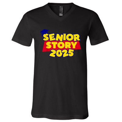 Back To School 2025 Grade Senior 2025 Story Class Of 2025 V-Neck T-Shirt