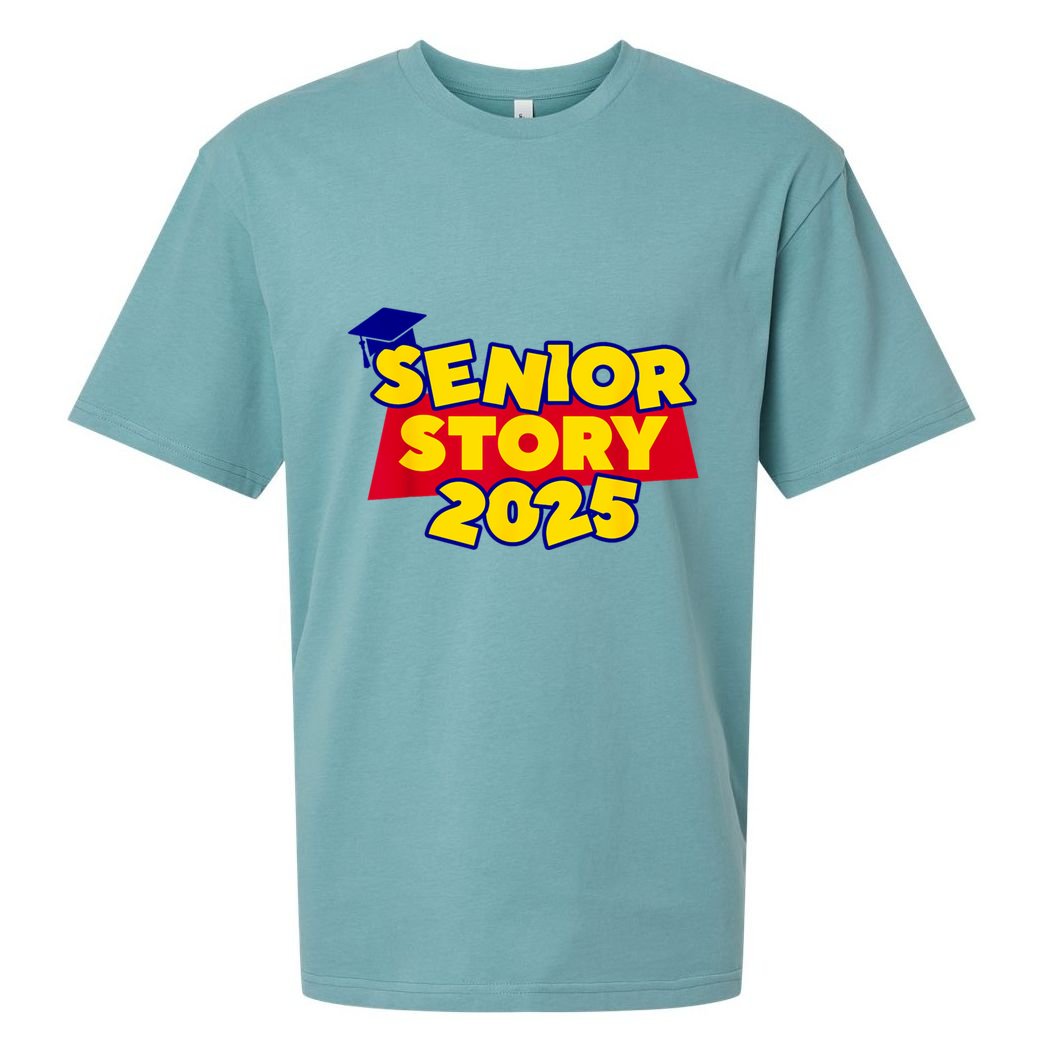 Back To School 2025 Grade Senior 2025 Story Class Of 2025 Sueded Cloud Jersey T-Shirt