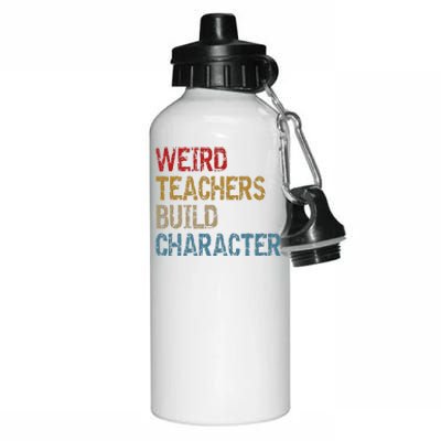 Back To School Sayings Weird Teachers Build Character Aluminum Water Bottle 