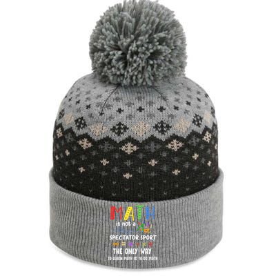 Back To School Math Is Not A Spectator Sport Math Teacher Gift The Baniff Cuffed Pom Beanie