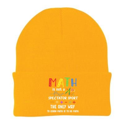 Back To School Math Is Not A Spectator Sport Math Teacher Gift Knit Cap Winter Beanie