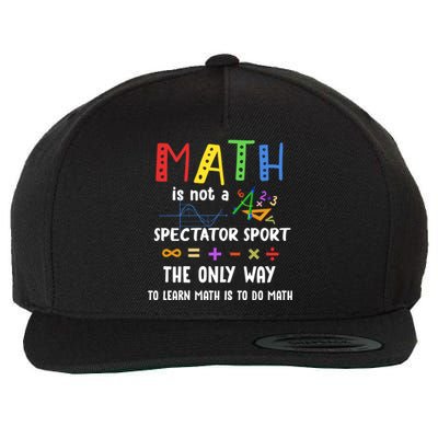 Back To School Math Is Not A Spectator Sport Math Teacher Gift Wool Snapback Cap