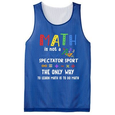 Back To School Math Is Not A Spectator Sport Math Teacher Gift Mesh Reversible Basketball Jersey Tank