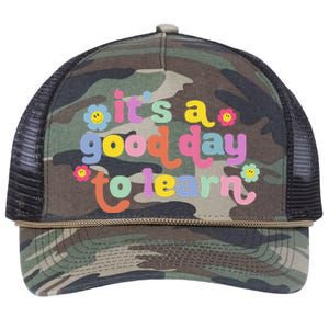 Back To School Motivational It's A Good Day To Learn Teacher Retro Rope Trucker Hat Cap