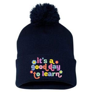 Back To School Motivational It's A Good Day To Learn Teacher Pom Pom 12in Knit Beanie