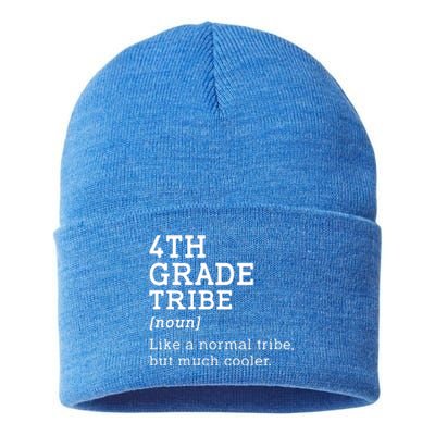 Back To School 4th Grade Tribe Teacher Fourth Grade Team Gift Sustainable Knit Beanie