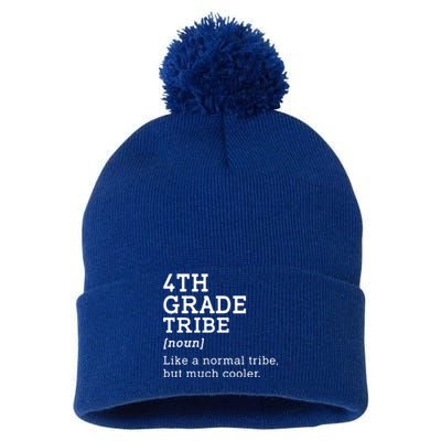 Back To School 4th Grade Tribe Teacher Fourth Grade Team Gift Pom Pom 12in Knit Beanie