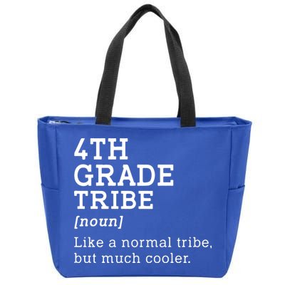 Back To School 4th Grade Tribe Teacher Fourth Grade Team Gift Zip Tote Bag