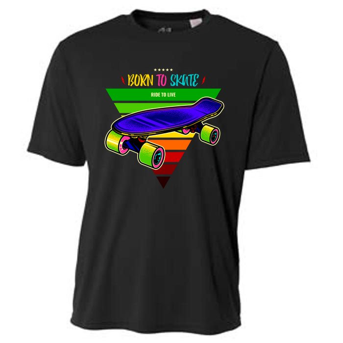 Born To Skate Ride To Live Cooling Performance Crew T-Shirt