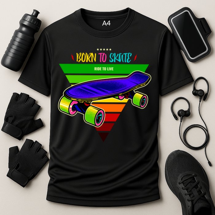 Born To Skate Ride To Live Cooling Performance Crew T-Shirt