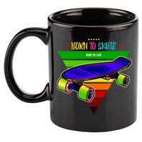 Born To Skate Ride To Live 11oz C Handle Ceramic Mug