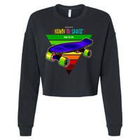 Born To Skate Ride To Live Cropped Pullover Crew