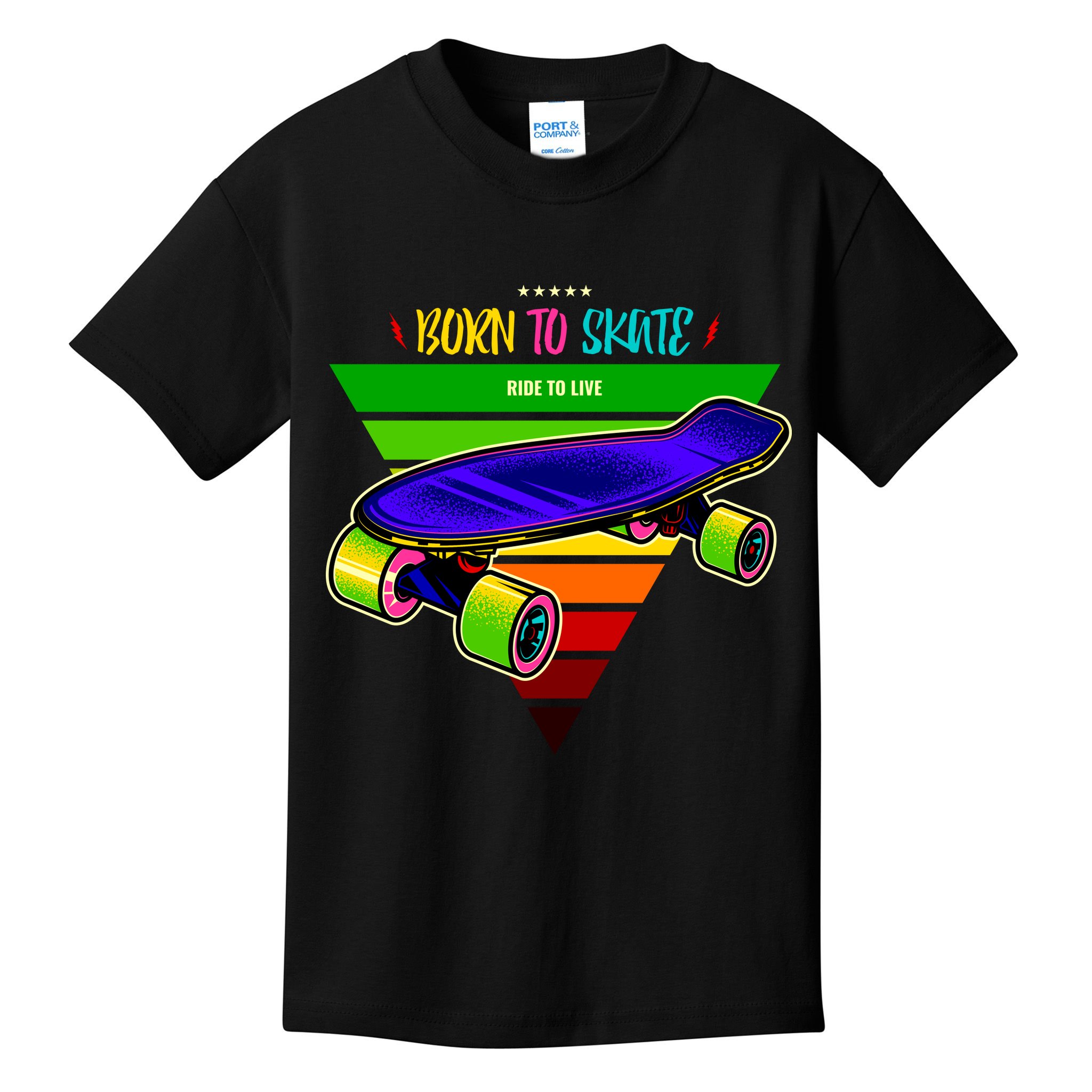 Born To Skate Ride To Live Kids T-Shirt