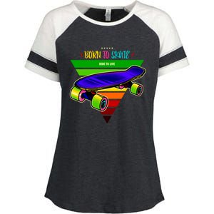 Born To Skate Ride To Live Enza Ladies Jersey Colorblock Tee