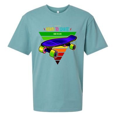 Born To Skate Ride To Live Sueded Cloud Jersey T-Shirt