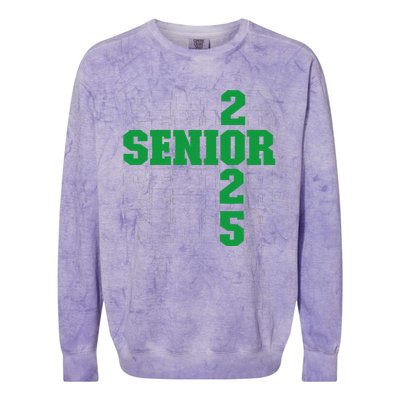 Back To School Officially A Senior Green Senior 2025 Colorblast Crewneck Sweatshirt