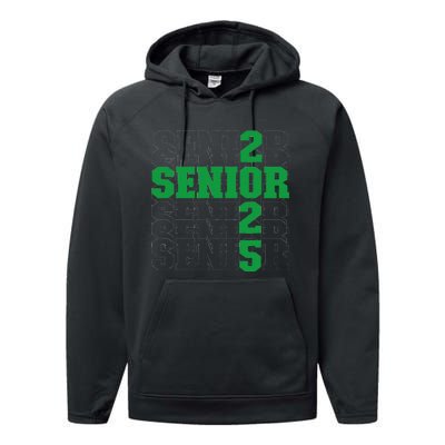 Back To School Officially A Senior Green Senior 2025 Performance Fleece Hoodie