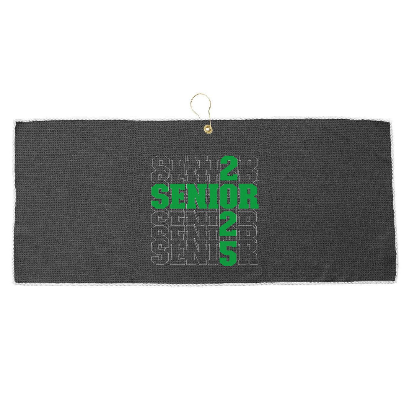 Back To School Officially A Senior Green Senior 2025 Large Microfiber Waffle Golf Towel