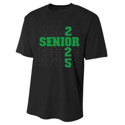 Back To School Officially A Senior Green Senior 2025 Performance Sprint T-Shirt