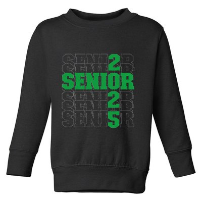 Back To School Officially A Senior Green Senior 2025 Toddler Sweatshirt