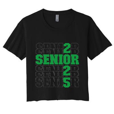 Back To School Officially A Senior Green Senior 2025 Crop Top