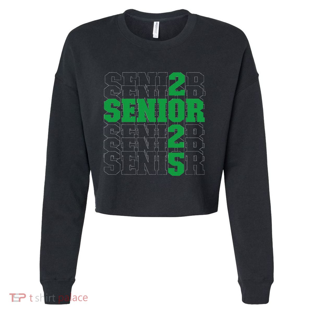 Back To School Officially A Senior Green Senior 2025 Cropped Pullover Crew