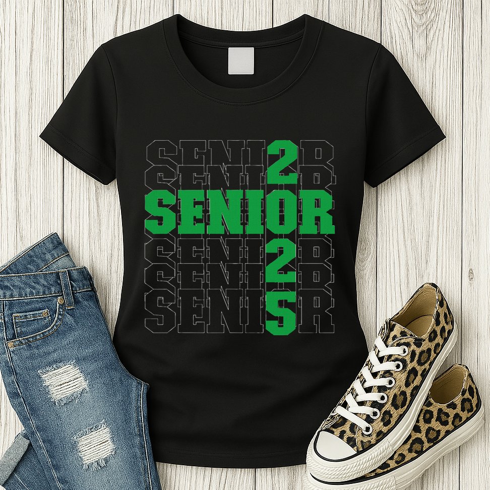 Back To School Officially A Senior Green Senior 2025 Womens T-Shirt
