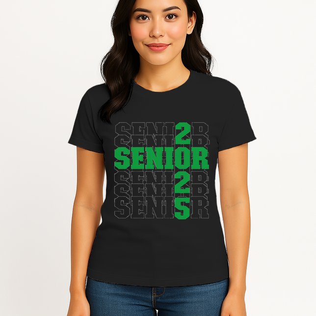 Back To School Officially A Senior Green Senior 2025 Womens T-Shirt