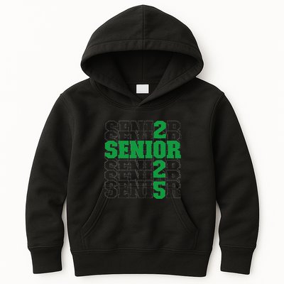 Back To School Officially A Senior Green Senior 2025 Kids Hoodie