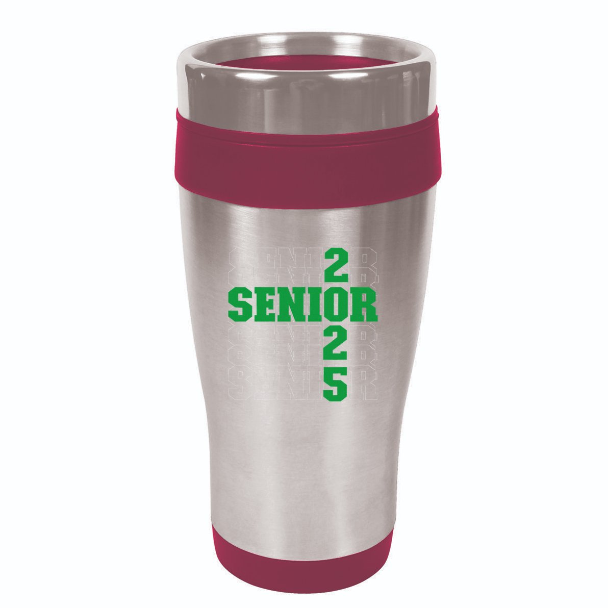 Back To School Officially A Senior Green Senior 2025 16oz Travel Tumbler